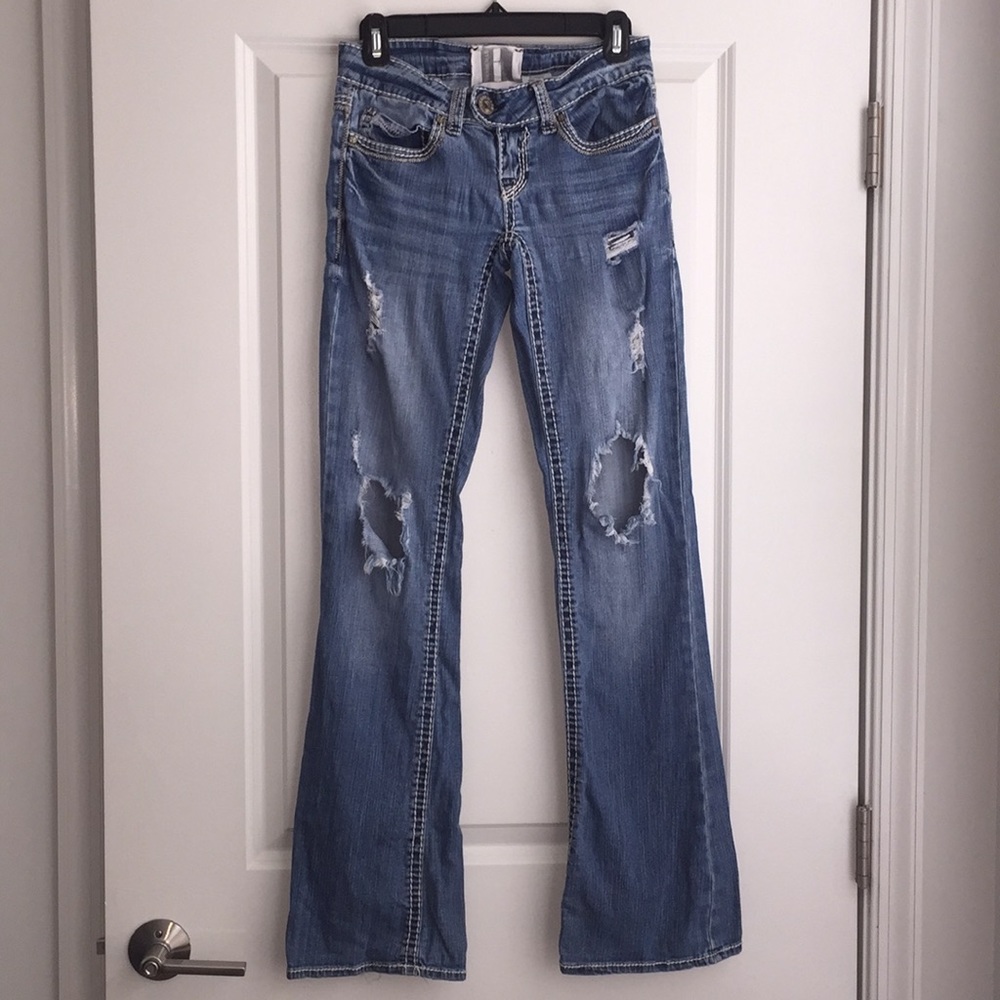 Trademark H Bootcut Destroyed Jeans